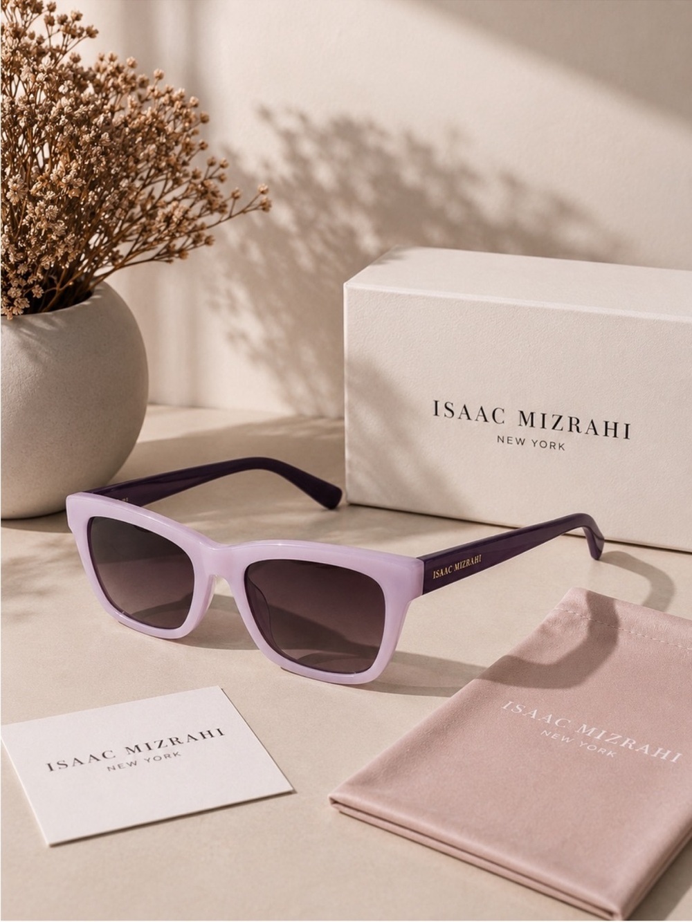 Isaac Mizrahi New York IM 30220 Purple Cat Eye Full Frame Acetate Sunglasses